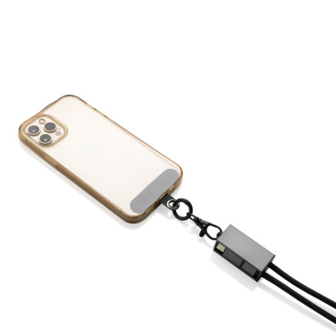 Logotrade promotional gift image of: Terra RCS recycled PET phone cord with dual charge cable