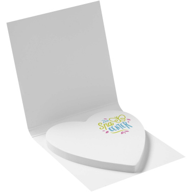 Logo trade promotional item photo of: Sticky-Mate® soft cover heart-shaped sticky notes