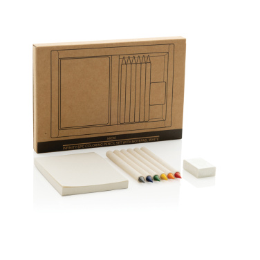 Logo trade promotional merchandise photo of: Micki GRS infinity 6pc coloring pencil set with notepad