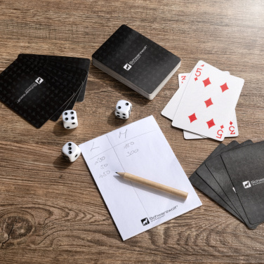 Logo trade corporate gifts picture of: Set of playing cards and dice MURRAY Schwarzwolf
