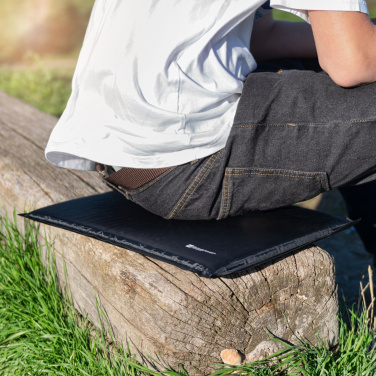 Logo trade promotional giveaways image of: Inflatable cushion ANTERO Schwarzwolf