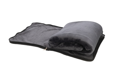 Logotrade corporate gift image of: Blanket and pillow 2 in 1 AMIATA Schwarzwolf