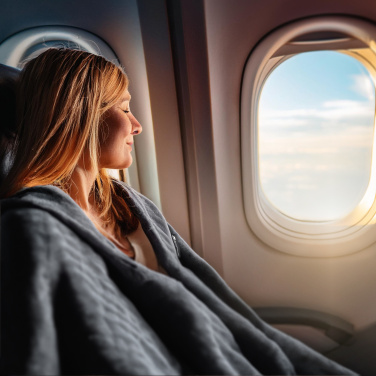 Logotrade promotional merchandise photo of: Blanket and pillow 2 in 1 AMIATA Schwarzwolf