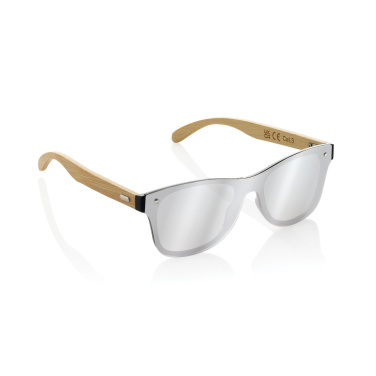 Logotrade promotional item image of: Prism RCS recycled plastic sunglasses with bamboo frame