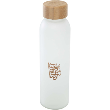 Logo trade advertising products picture of: Lume 500 ml matte soda lime glass bottle with bamboo lid