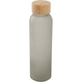 Lume 500 ml matte soda lime glass bottle with bamboo lid, Grey