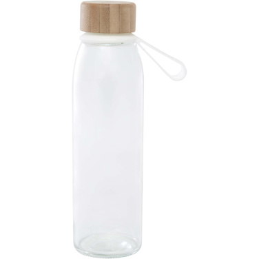 Logo trade promotional gifts image of: Porto 500 ml glass water bottle with silicone handle and bamboo lid