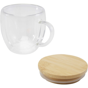 Logotrade promotional gift image of: Lenora 250 ml glass cup with bamboo lid