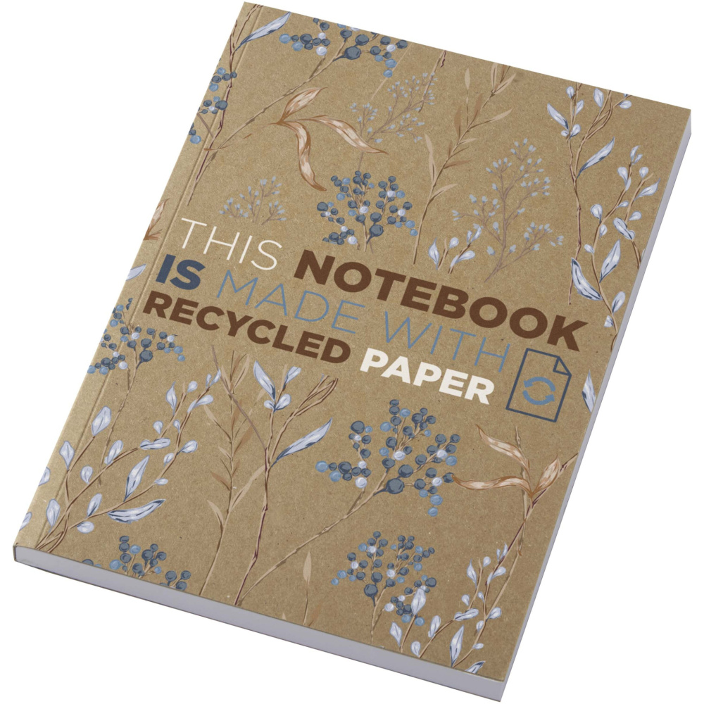 Logo trade corporate gift photo of: Novella Austen A5 recycled soft cover kraft notebook - 100 sheets