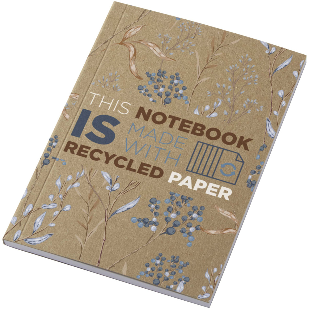 Logotrade promotional product picture of: Novella Austen A6 recycled soft cover kraft notebook - 50 sheets