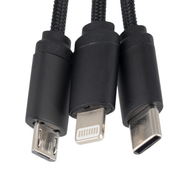 Logotrade advertising product image of: Cable 3in1 with illuminated logo - LH-ZM04