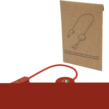 Logo trade promotional gifts picture of: Citala 5-in-1 recycled plastic 30 cm data sync and 27W fast charge cable