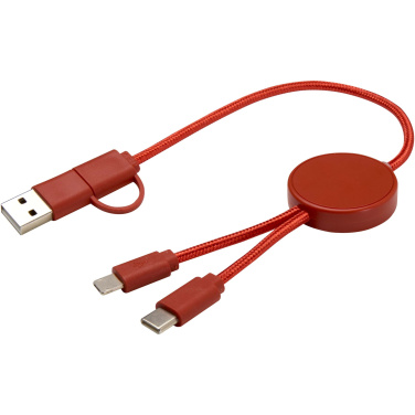 Logo trade advertising products image of: Citala 5-in-1 recycled plastic 30 cm data sync and 27W fast charge cable
