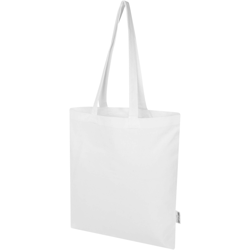 Logotrade advertising product picture of: Madras Blend 140 g/m² GRS recycled cotton tote bag 7L