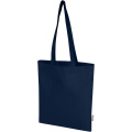 Madras Blend 140 g/m² GRS recycled cotton tote bag 7L, Navy