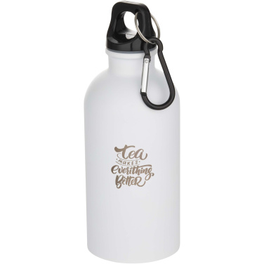 Logotrade corporate gifts photo of: Oregon 400 ml matte RCS recycled single wall stainless steel water bottle with carabiner