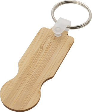 Logo trade advertising products picture of: Ronan bamboo trolley keychain