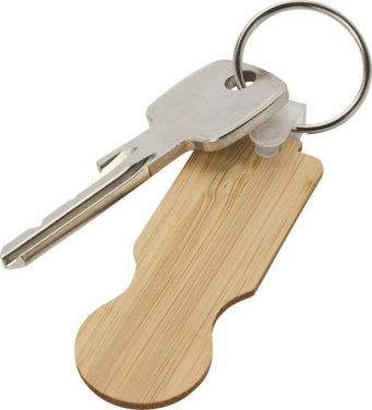 Logotrade promotional giveaway picture of: Ronan bamboo trolley keychain