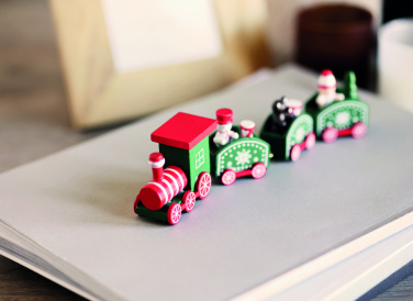 Logo trade promotional giveaways picture of: Wooden Christmas train
