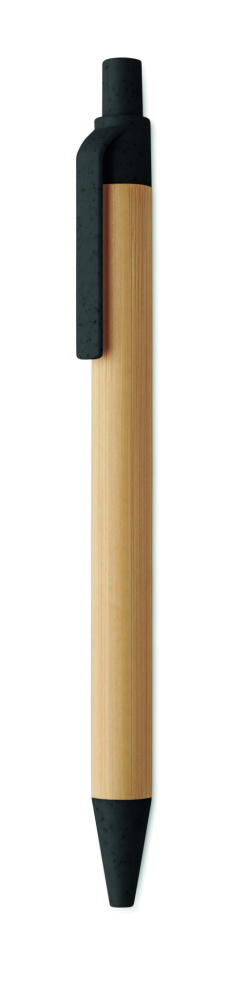 Logo trade promotional merchandise image of: Push button ball pen in bamboo