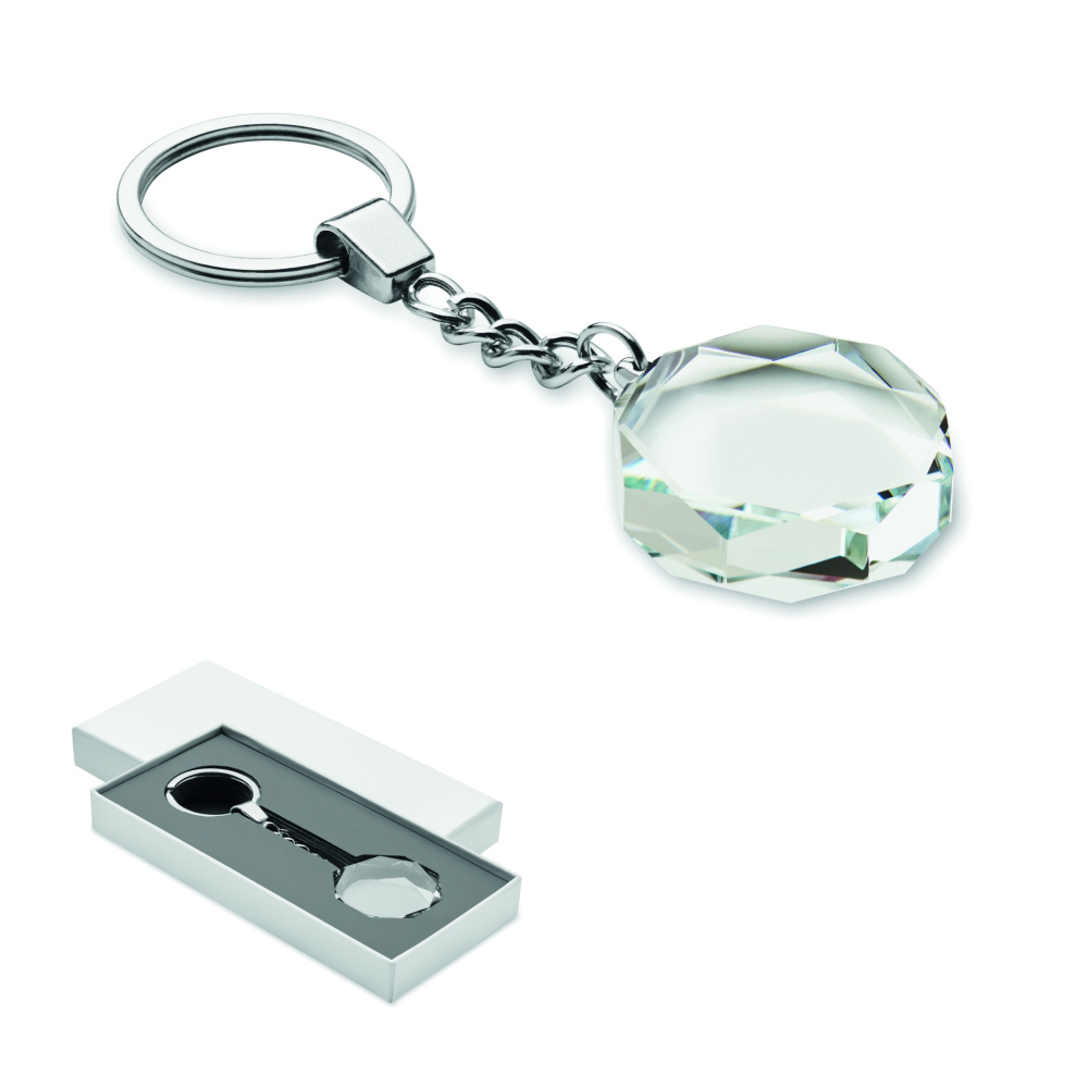 Logotrade business gifts photo of: Glass round award key ring