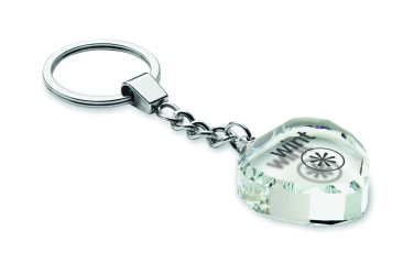 Logotrade business gift image of: Glass heart award key ring