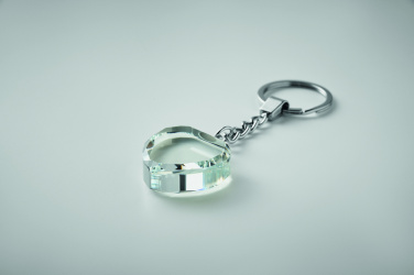 Logo trade corporate gift photo of: Glass heart award key ring