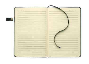 Logo trade advertising product photo of: A5 notebook w/ integrated USB