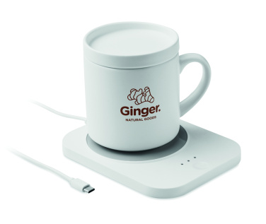 Logotrade promotional item image of: Wireless charger mug warmer set
