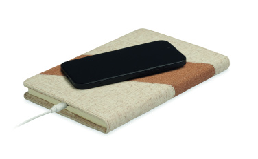 Logo trade promotional items image of: A5 notebook with 15W charger