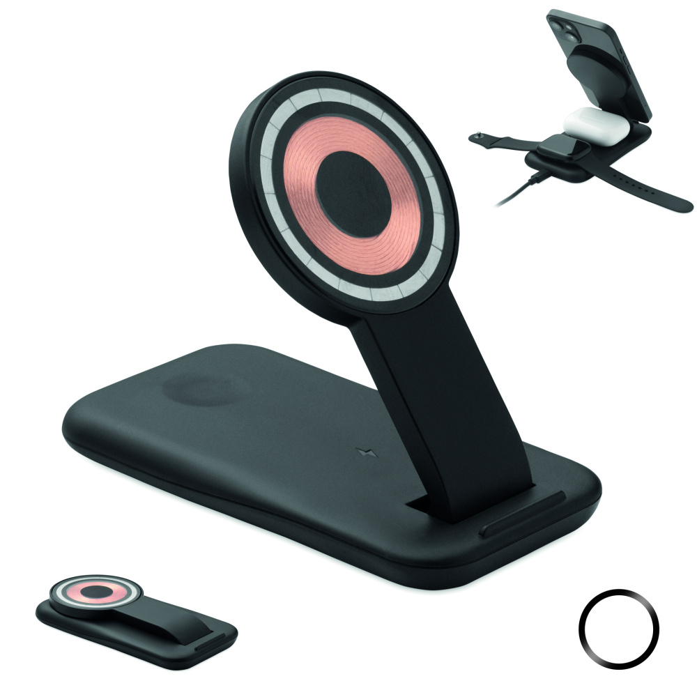 Logotrade corporate gift picture of: 3 in 1 wireless charger 15W