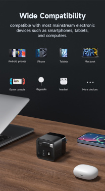 Logotrade promotional giveaways photo of: Urban Vitamin Mendocino 65W GaN charger retractable cable