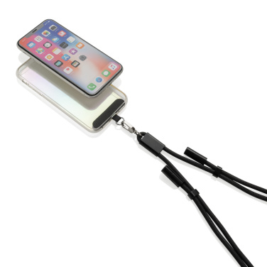 Logo trade corporate gifts image of: LoopAmp RCS RPET adjustable phone cord with 60W cable