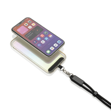 Logo trade promotional item photo of: LoopAmp RCS RPET adjustable phone wrist strap 60W cable