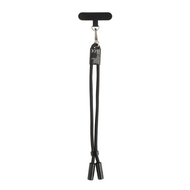Logo trade promotional merchandise image of: LoopAmp RCS RPET adjustable phone wrist strap 60W cable