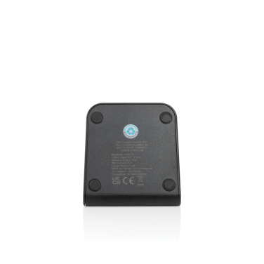 Logo trade promotional merchandise picture of: VoltPerch RCS recycled plastic 15W magnetic wireless charger