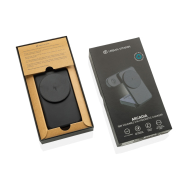 Logotrade advertising product picture of: Urban Vitamin Arcadia RCS rplastic 15W 3in1 magnetic charger