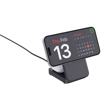 Logo trade promotional gifts image of: Urban Vitamin Arcadia RCS rplastic 15W 3in1 magnetic charger