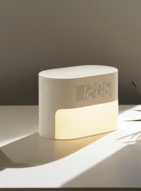 Logotrade promotional merchandise picture of: LumaRise RCS reycled plastic white noise alarm clock