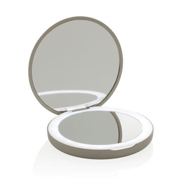 Logo trade corporate gifts image of: Lumora RCS recycled plastic LED re-chargeable make-up mirror