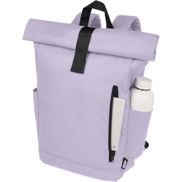 Logo trade promotional merchandise photo of: Byron 15.6" GRS RPET roll-top backpack 18L