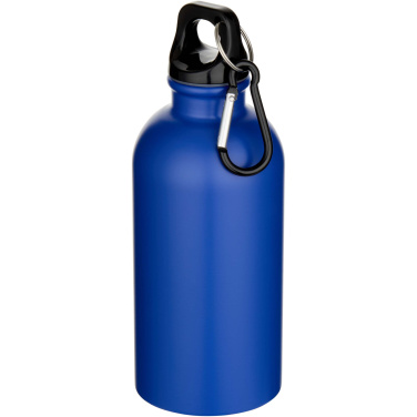 Logotrade advertising products photo of: Oregon 400 ml matte RCS recycled single wall stainless steel water bottle with carabiner