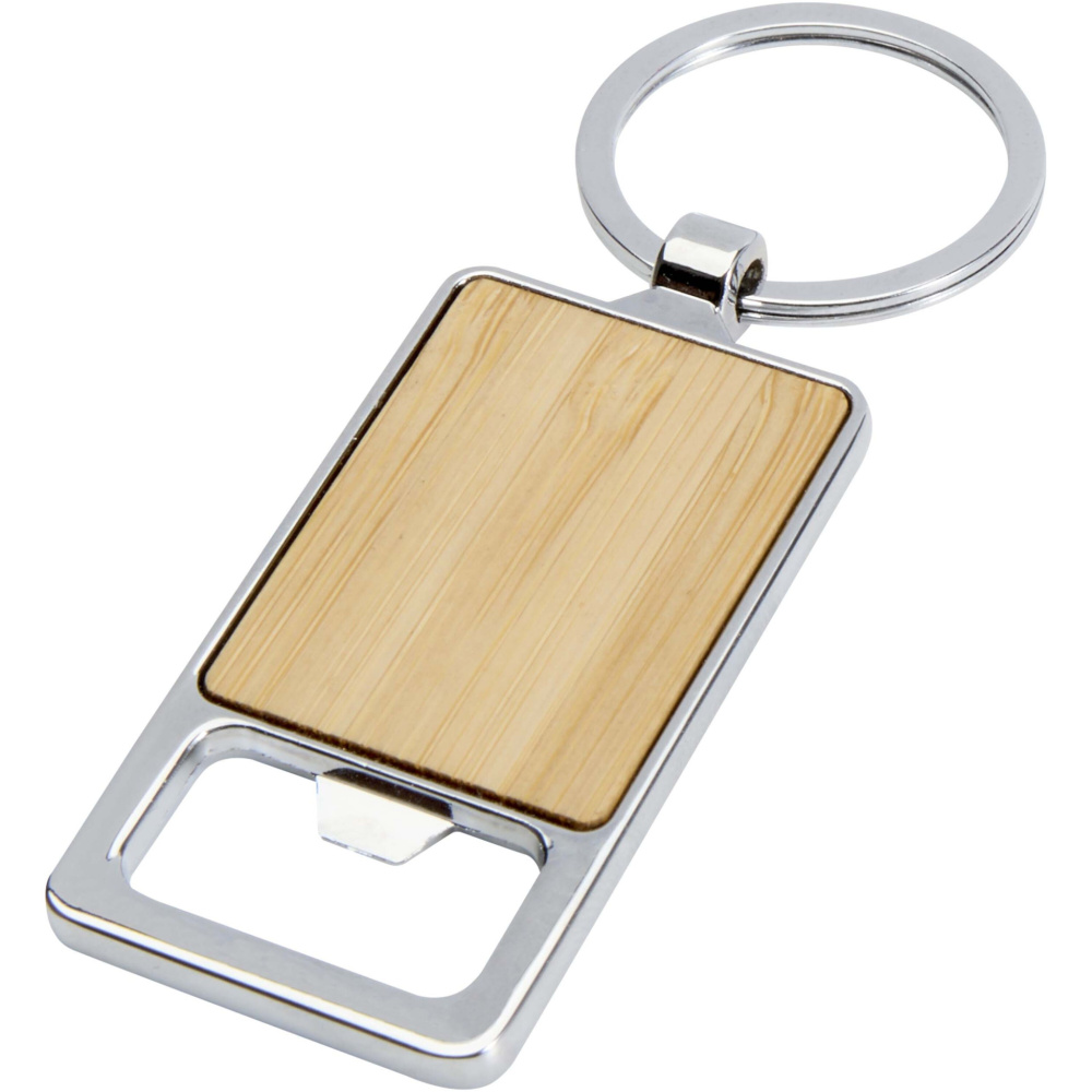 Logotrade promotional gift image of: Snapper bamboo keychain with bottle opener