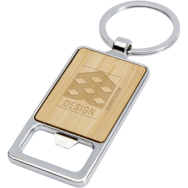 Logo trade corporate gifts picture of: Snapper bamboo keychain with bottle opener