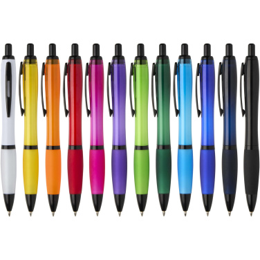 Logo trade corporate gift photo of: Nash recycled plastic ballpoint pen with black trims (black ink)