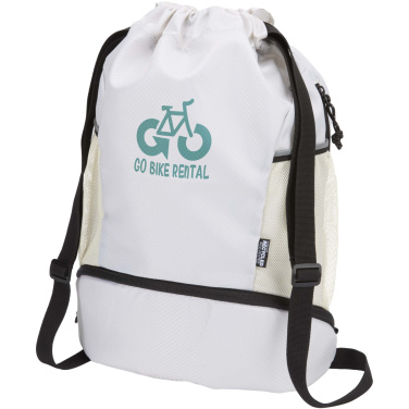 Logo trade corporate gift photo of: Nomad GRS recycled sports drawstring bag with bottom compartment 18L
