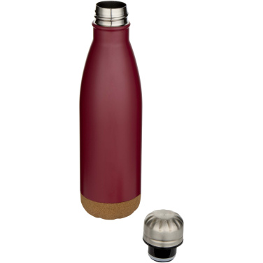 Logotrade business gift image of: Cove 500 ml double wall vacuum insulated stainless steel water bottle with cork details