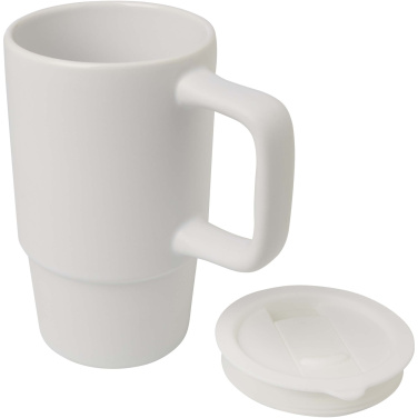 Logotrade promotional giveaway image of: Carter 450 ml ceramic mug with plastic lid