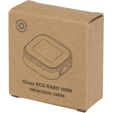 Logotrade promotional item image of: Gloas 5-in-1 recycled retractable data sync and 100W fast charge cable with smartphone tool kit