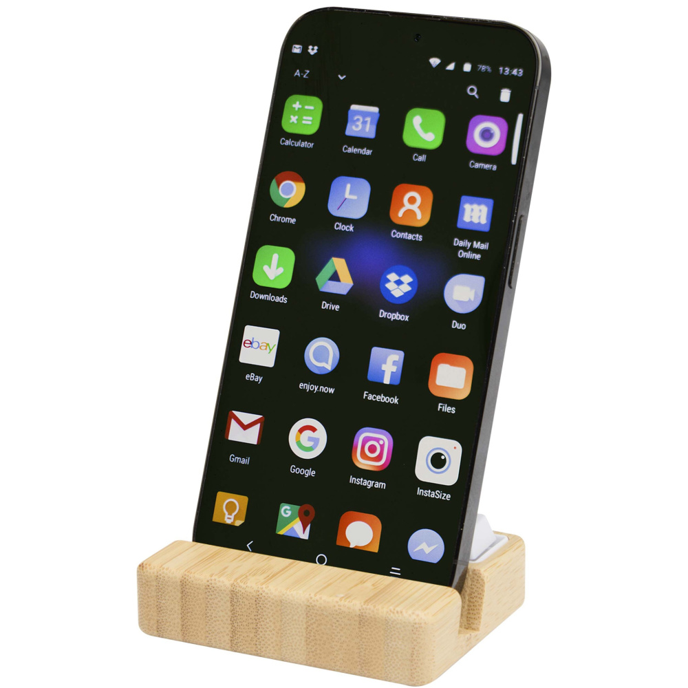 Logo trade promotional items picture of: Algol recycled plastic phone stand and fidget toy with bamboo details